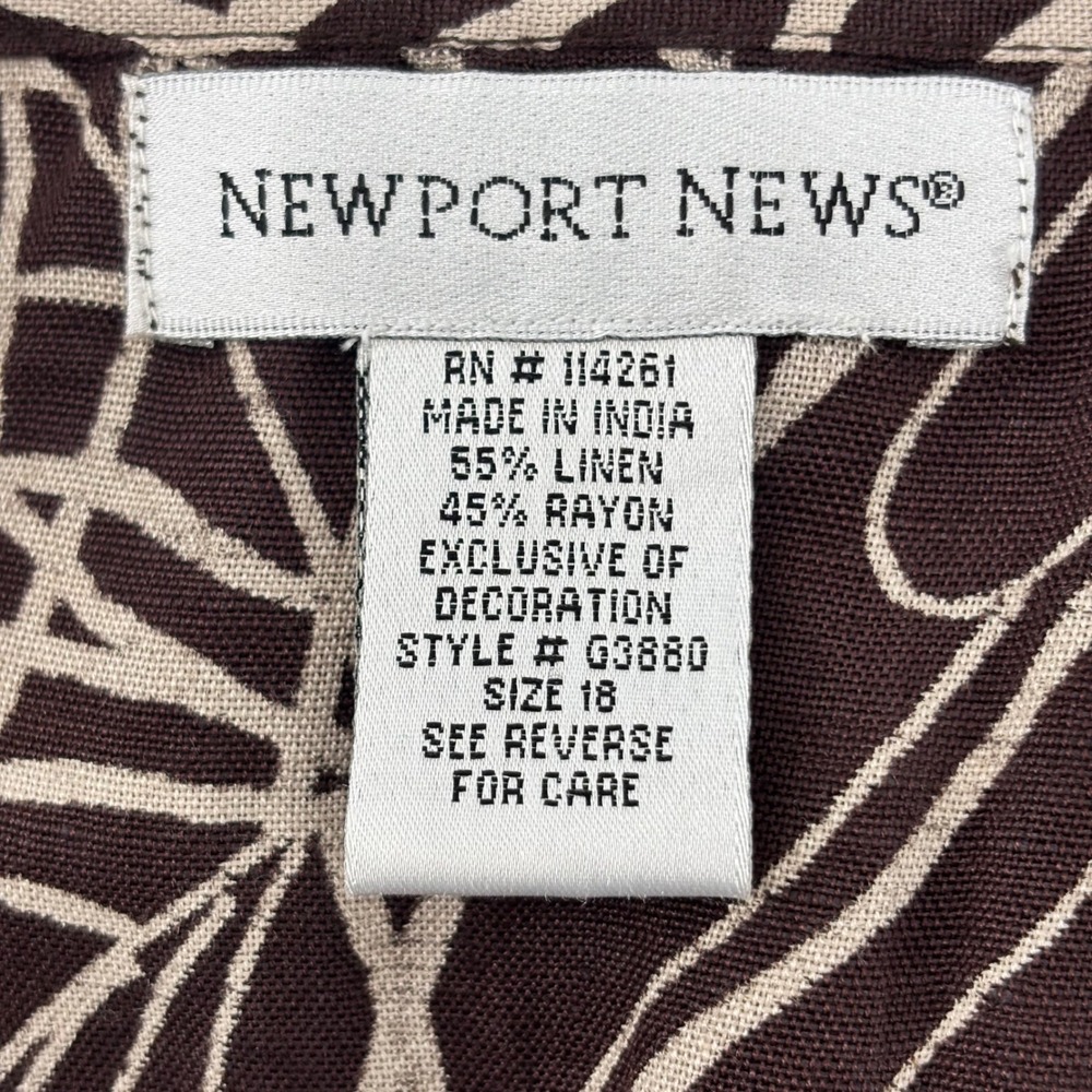 Vintage Newport News Linen Blend Boho Floral Midi Skirt Beaded Hem Size 16 Y2K - Picture 6 of 9